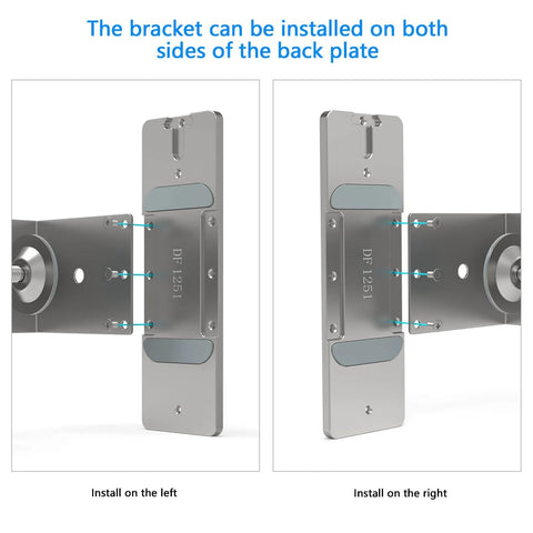 Anti-Theft Doorbell Mount for Eufy E340 showing front view of no-drill installation with L-shaped safety hook and hidden screws