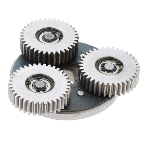 36T Planetary Gear With Clutch Kit for electric motors, featuring three steel gears on a durable base, 12mm thick, 47.5mm diameter.