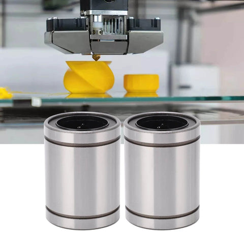 Two Pack LM40UU Linear Ball Bearings 40Mm Inner Diameter 60Mm Outer Diameter Steel Linear Motion Bushings in front of 3D printer
