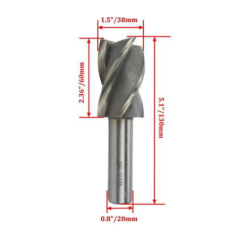End Mill Bit One and a Half Inch Cutting Diameter Eight Tenths Inch Shank Four Flute Straight Shank High Speed Steel Milling Cutter