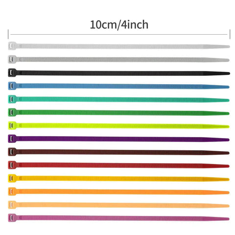 Colorful Zip Ties 1400 Pack 4 Inch Multicolor Plastic Wire Ties Assortment For Home Office Garden Garage And Workshop Self Locking Durable Cable Ties Great For Cables And Bundles