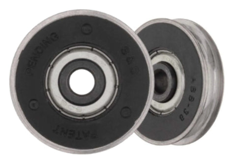 Sliding Glass Door Tandem Roller Replacement Kit With Precision Bearing Stainless Steel Wheels For Ultra Smooth Glide Three And One Eighth Inches Long By One And One Half Inches High Beefed Up Heavy Duty Patio Door Roller System For Seamless Sliding close-up