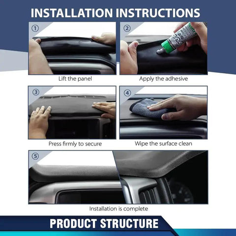 Installation instructions for TPE Dash Cover for Chevy Silverado and GMC Sierra 2007 to 2013 Glovebox Bezel