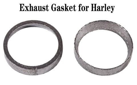 Harley exhaust gasket pair, graphite-steel mesh, 48mm inner diameter; fits most Harley-Davidson bikes from 1984 onwards.