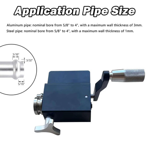 Tube And Pipe Bead Rolling Tool For Five Eighth Inch And Larger Tubing with application pipe size details