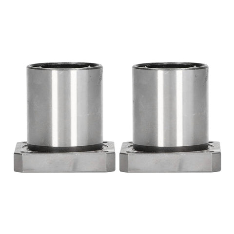 Square Flange Linear Ball Bearing Set LMK20UU 20Mm Bore, Also Available In 32Mm And 42Mm Bushing Diameters, Heavy Duty Linear Slide Bearing For Pro Level Precision CNC And Measuring Equipment, 2 Pack visible in front view