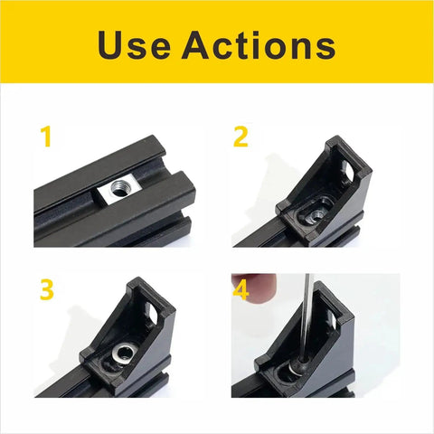All In One Heavy Duty 222 Pcs M5 T Nuts Screws Kit For 2020 Series Aluminum Extrusion installation guide close-up