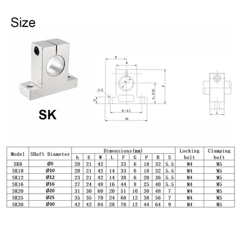 4 Pack SK16 Aluminum Linear Rod Rail Shaft Supports For 16mm Linear Motion Guides Ideal For CNC Machines And 3D Printers