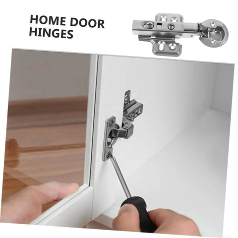 Stainless Steel Cabinet Door Hinges With Hydraulic Buffer Soft Close For Kitchen Cabinets Heavy Duty 2 Pack Self Closing Cupboard Hinges With High Load Capacity Rust Proof Corrosion Resistant Easy To Install And Long Lasting being installed on a cabinet door.
