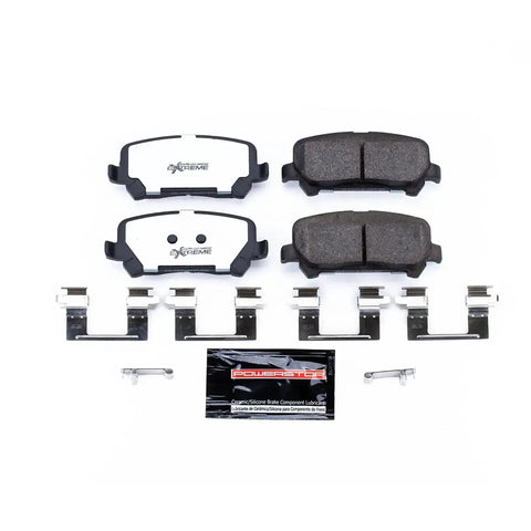 Front view of Power Stop Z36-1806 rear brake pad kit with hardware for Chevy Colorado/GMC Canyon; carbon-ceramic pads.