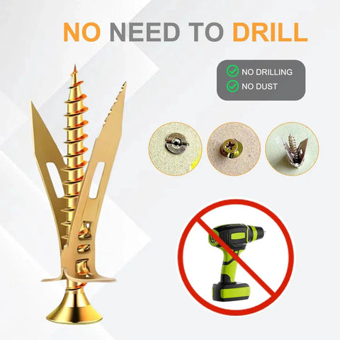 Drywall Anchors With Screws Kit 2026 Upgraded Direct Insertion Expansion Self Drilling for Quick Picture Hanging, features no drilling needed