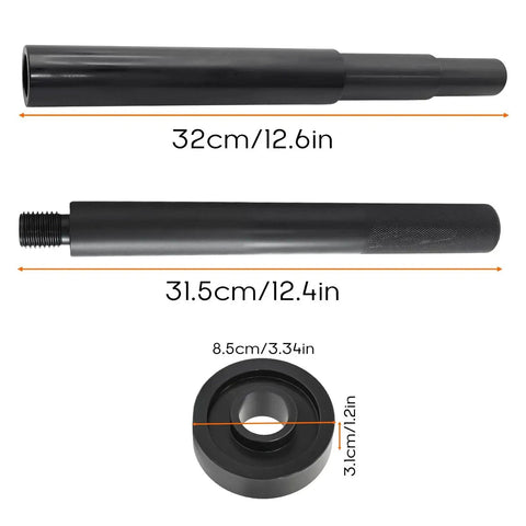 Gimbal Bearing Alignment and Install Kit for Marine Engines Heavy Duty Alignment Tools Set components showing size dimensions