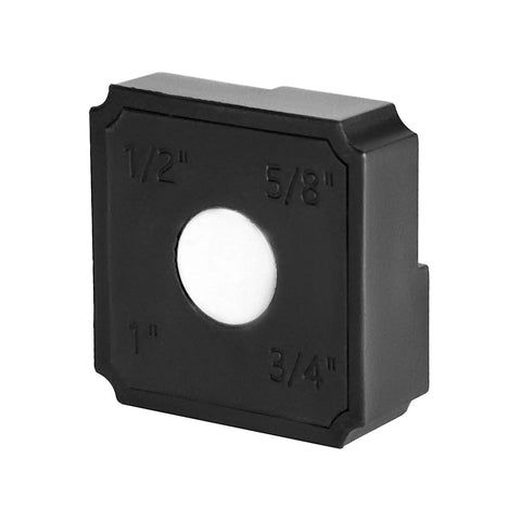 Close-up of micro bevel block for the Shop Ready Multi Grind Sharpening Jig For 6 Inch And 8 Inch Bench Grinders with measurement markings.