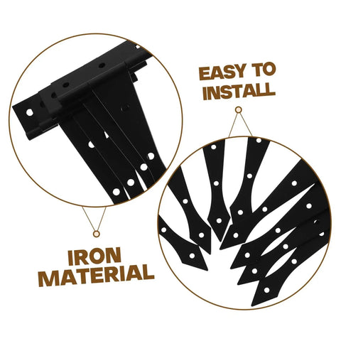 Heavy Duty Iron Cabinet Hinges 8 Pack For Residential Doors High Load Bearing Capacity With Smooth Burr Free Edges