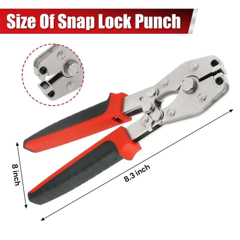 Locking Punch Notcher For Sheet Metal With Three Eighths Inch Wide Throat Gutter Crimping Tool Built Tough For HVAC Duct End Caps