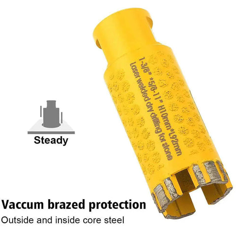 Diamond Core Drill Bits For Stone And Granite With Turbo Segment Casaverde 1-3/8 Inch Pro Grade Laser Welded Drill Bit For Stone