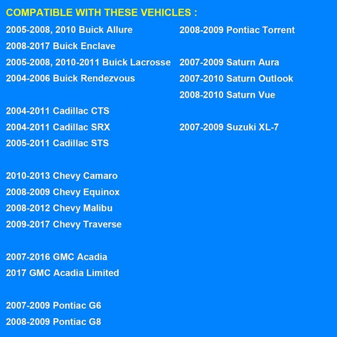 List of vehicles compatible with Coolant Temperature Sensor Replacement ECT Sensor 213-4777 12639899 OEM Grade Direct Fit