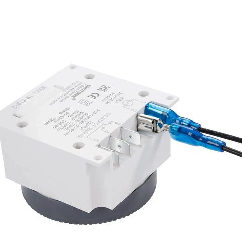 Back view of Digital 7 Day Programmable Timer Switch For 220V AC with LED indicator and 18 on/off per day, 1NO 1NC relay, panel mounted enclosure