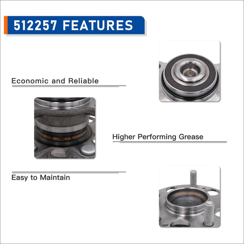 Close-up of rear wheel hub bearing assembly features, showing durable construction and reliable grease for 2006-2011 Honda Civic LX GX DX.