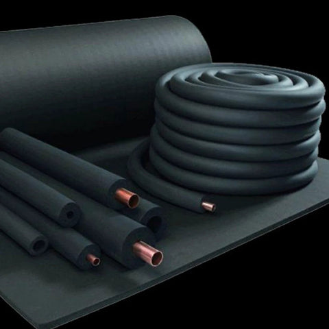 URBEST pipe insulation tubing, 1/4 x 3/8 in, grey foam coil with several short pieces with copper ends