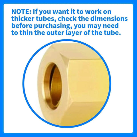 Close-up of Brass Compression Tube Fitting 1/2 Inch OD x 1/2 Inch NPT Male Compression Union Connector showcasing thread details.