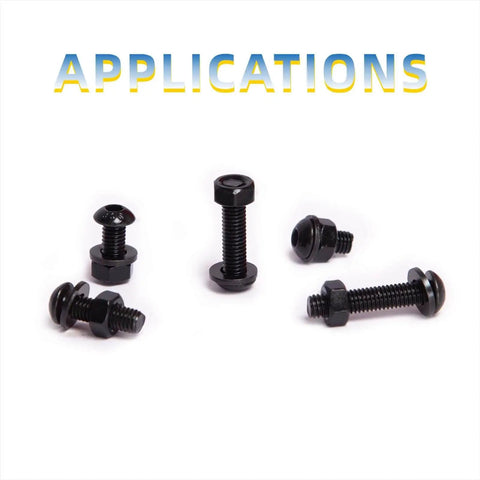 150Pcs M6 Button Head Socket Cap Screws Bolts Nuts Washer Set 10.9 Grade Alloy Steel Black Oxide on white background