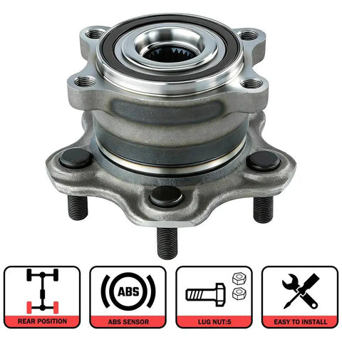 Beefy Low Runout Rear Wheel Bearing Hub Assembly With ABS For 2013 To 2020 Nissan Pathfinder and Murano