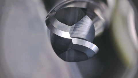 Close-up of Ball Nose Carbide End Mill Set With MAH Coating For Stainless Steel, Hardened Steels, High Temp Alloys And Medium Alloys, 2 Flute