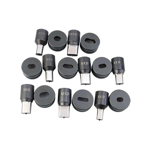 Heavy Duty Oval Hole Punch Die Set for CH 70 Hydraulic Punch, stainless steel punching mold, 30 plus sizes from 5.5x20mm to 16x22mm