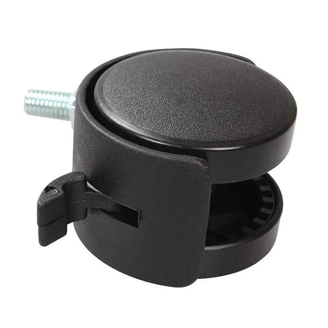 Swivel Caster Wheels 4 Pack With Black Nylon Wheels And M8 Threaded Stem 15kg Load Capacity Per Wheel Heavy Duty Swivel Casters For Furniture Tables Cabinets And Shelves 1.5 Inch Stem With Brake front view