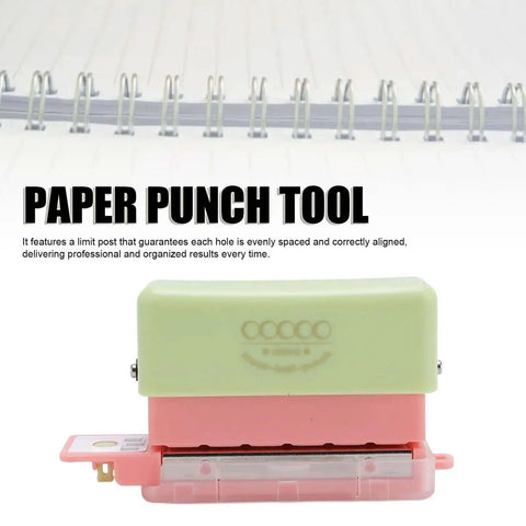 Grab And Go 5 Hole Paper Puncher Mini Handheld Circle Punch Tool for A4 A5 B5 paper, portable metal design for scrapbooks and crafts