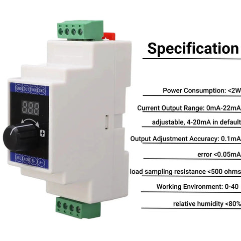 4 To 20mA Current Loop Signal Generator With Digital Display, Adjustable 0 To 22mA Output, Pro Grade PLC Calibration Device.
