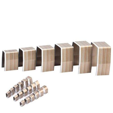 8 metal embossing punch tools from 18 Piece Leather Craft Embossing Punch Set Kit With Pro Grade Alloy Steel Tools For DIY Leather Projects.