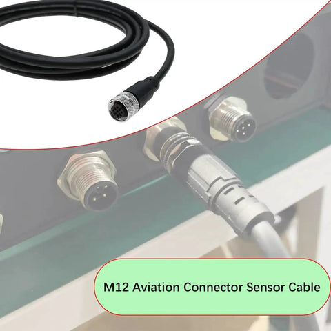 M12 5 Pin Straight Aviation Connector Cable Female To Female Waterproof Sensor Cable For Industrial Automation Control Durable TPU Jacket