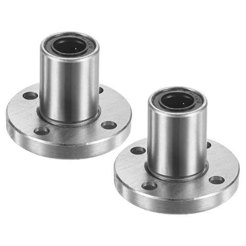 8mm Bore Linear Ball Bearings 15mm Outer Diameter 24mm Length 4mm Hole Double Side Rubber Sealed Flange Base 32mm 2 Pieces