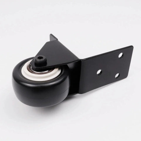 Two Pack Swivel Caster Wheels With L Shaped Plate, 50mm Diameter Silent Caster Replacement, Black, Includes M4x25mm Screws, Wear Resistant Rubber