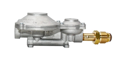 Heavy Duty Horizontal Mounted 300000 BTU Two Stage Propane Regulator With POL For RVs Vans Campers Trailers 100Lb ASME Tanks Generators