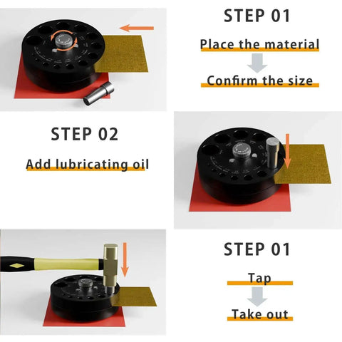 Round Disc Cutter Set With 13 Disc Sizes From One Quarter Inch To Three And Three Eighths Inches Yellow Handle Precision Hole Punch tutorial
