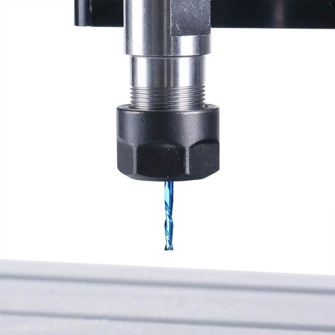 Ultra Sharp 10 Piece Nano Blue Coat Flat Nose End Mill Set For CNC Router Bits One Eighth Inch Shank Upcut Two Flute