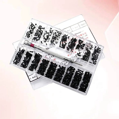 Miniature Screw Set Kit With Three Kinds Flat Countersunk Machine Screws Assortment Box Tool Box For Repair Pros And DIYers Carbon Steel Tiny Fasteners