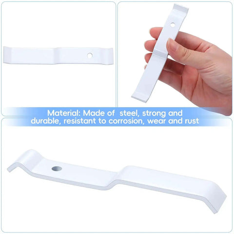 4 Pack Ventilated Wire Shelf Corner Brackets For Closet Shelving Epoxy Coated Steel, shown in durable white finish