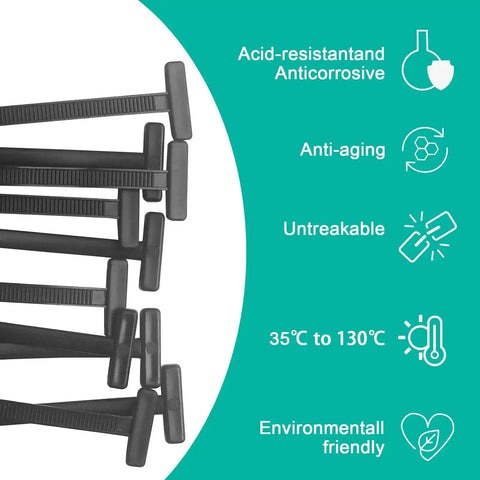 150 Pcs Nylon Universal Cable Tie Buckles For Auto Repairs And Daily Maintenance shown with durability features list