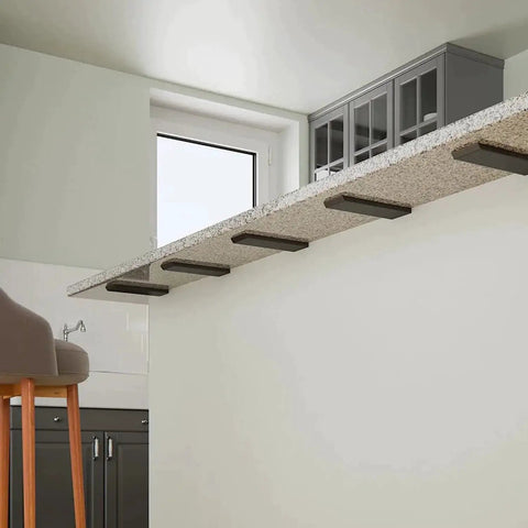 Heavy Duty Hidden Countertop Support Brackets 4 Pack 12 Inch Long 2.5 Inch Wide installed under granite countertop