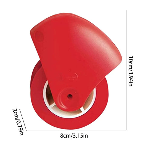 Pie Crust Cutter With Wave And Twist Crinkle Design Pastry Wheel Double Pattern ergonomic handle, red, front view.