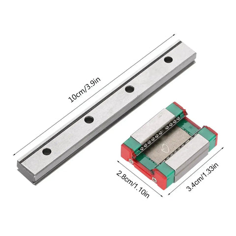 Compact 12mm Linear Rail With Four Point Ball Retainer And Built In Lubrication System Includes 100mm Travel in small automation