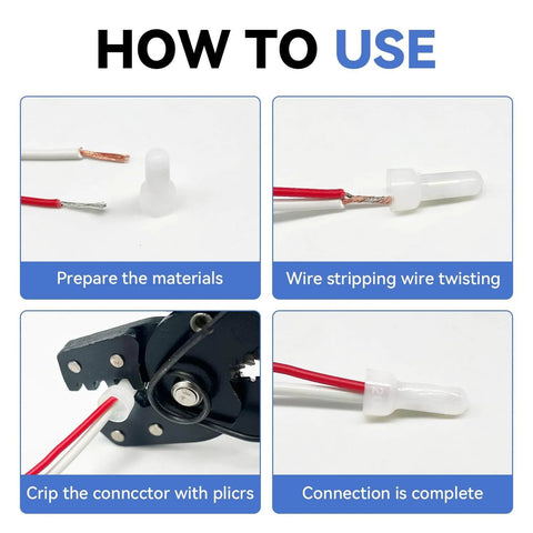 Step-by-step guide using 620Pcs Nylon Wire Cap Crimp Connectors Set For 22-16 16-14 12-10 AWG Closed End Electrical Terminal Connectors