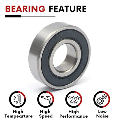 Front view of 10 Pcs 6001 2RS Deep Groove Ball Bearings 12x28x8mm Double Rubber Sealed Pre Lubricated Workhorse Bearings