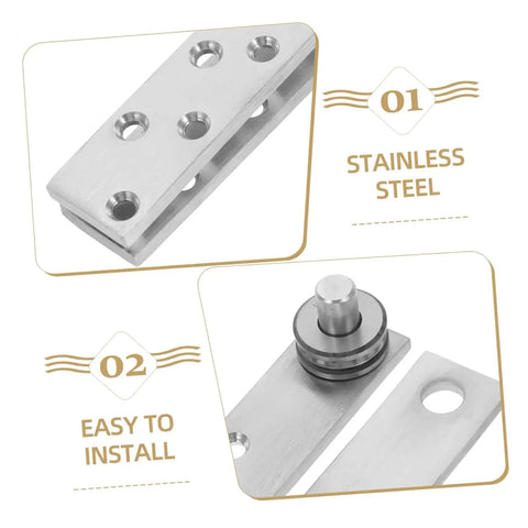 360 Degree Beefy Heavy Duty Concealed Door Hinges Stainless Steel Pivot System for Secret Doors, hardware close-up