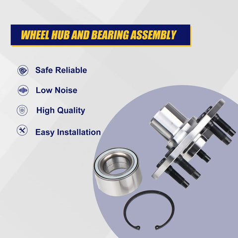 Rear Wheel Bearing And Hub Assembly 521000 Fit Ford Explorer 2002 To 2010, Explorer Sport Trac, 5 lug bolt pattern shown