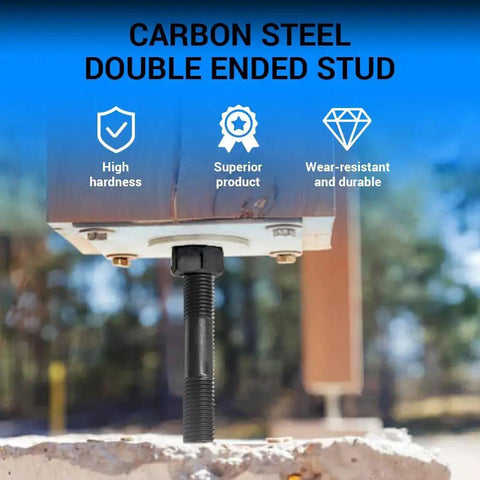 M10x120mm Double End Threaded Stud 10 Pack, Grade 8.8 Carbon Steel Black Oxide installed outdoors